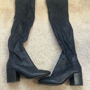 Daisy Street Faux Leather Black Knee-High Women's Boots Size 7